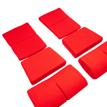 BRIDE Replacement Non-Recliner Fixed Back Seat Cushion Pads – Red (3-Piece Set)