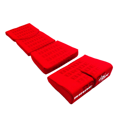 BRIDE Replacement Recliner Sea Cushion Pads – Red LOW MAX Gradation Logo (3-Piece Set)