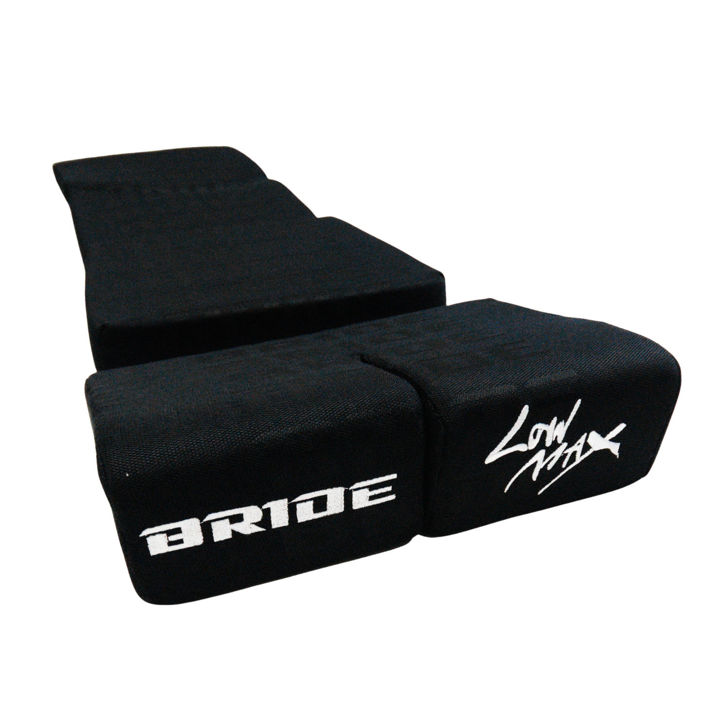 BRIDE Replacement Recliner Sea Cushion Pads – Black LOW MAX Gradation Logo (3-Piece Set)