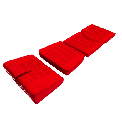 BRIDE Replacement Recliner Sea Cushion Pads – Red LOW MAX Gradation Logo (3-Piece Set)