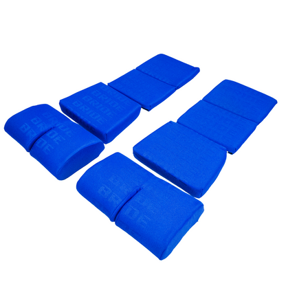 BRIDE Replacement Non-Recliner Fixed Back Seat Cushion Pads – Blue Gradation Logo (3-Piece Set)