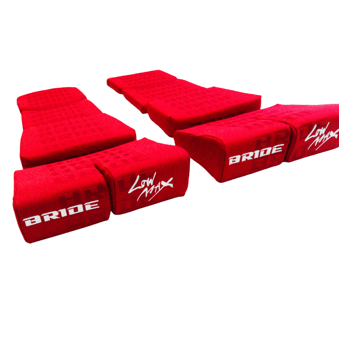 BRIDE Replacement Recliner Sea Cushion Pads – Red LOW MAX Gradation Logo (3-Piece Set)