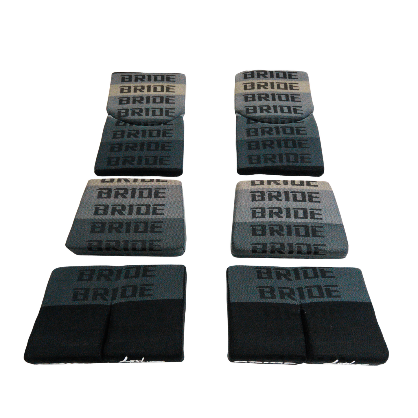 BRIDE Replacement Recliner Sea Cushion Pads – Gray LOW MAX Gradation Logo (3-Piece Set)