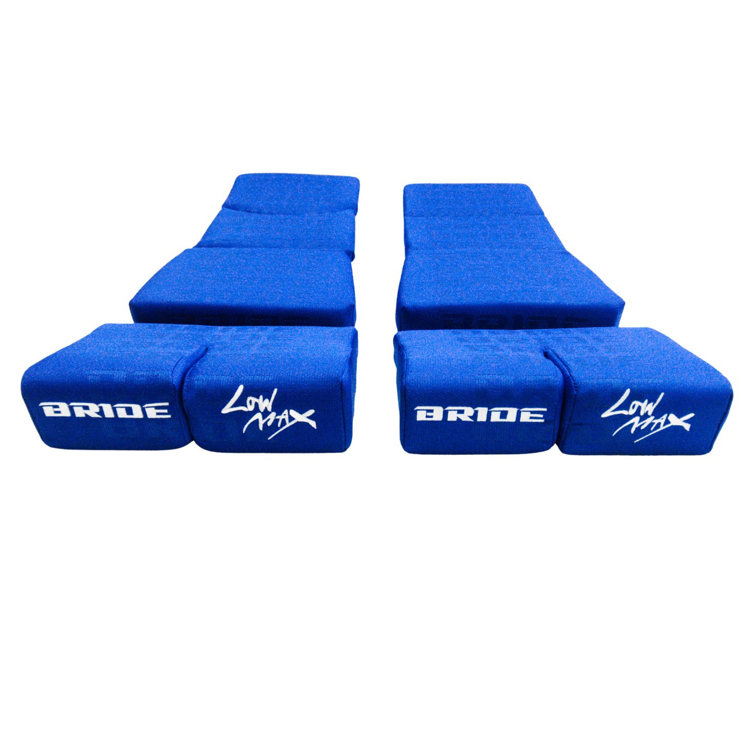 BRIDE Replacement Recliner Sea Cushion Pads – Blue LOW MAX Gradation Logo (3-Piece Set)