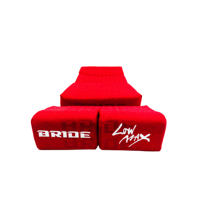 BRIDE Replacement Recliner Sea Cushion Pads – Red LOW MAX Gradation Logo (3-Piece Set)