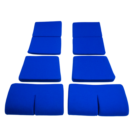 BRIDE Replacement Non-Recliner Fixed Back Seat Cushion Pads – Blue (3-Piece Set)