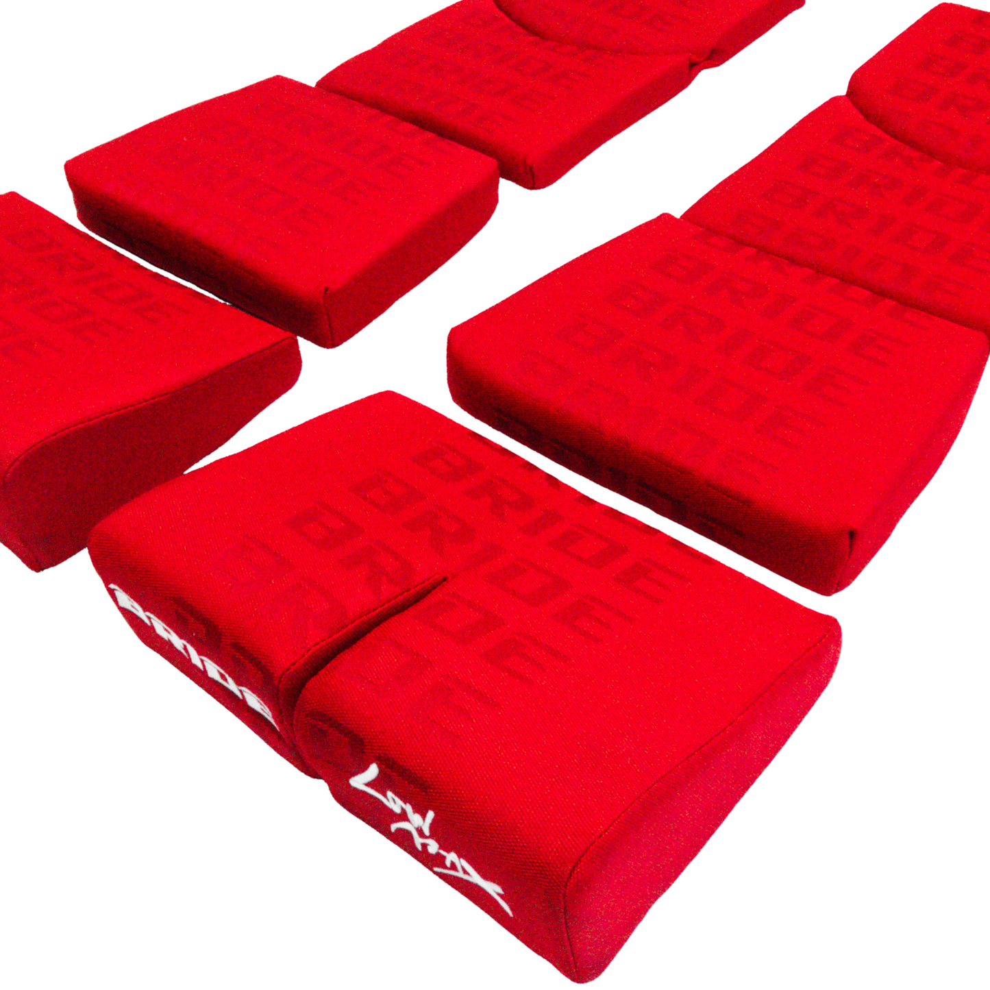 BRIDE Replacement Recliner Sea Cushion Pads – Red LOW MAX Gradation Logo (3-Piece Set)
