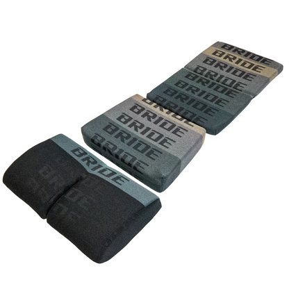 BRIDE Replacement Non-Recliner Fixed Back Seat Cushion Pads – Gray Gradation Logo (3-Piece Set)