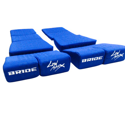 BRIDE Replacement Recliner Sea Cushion Pads – Blue LOW MAX Gradation Logo (3-Piece Set)