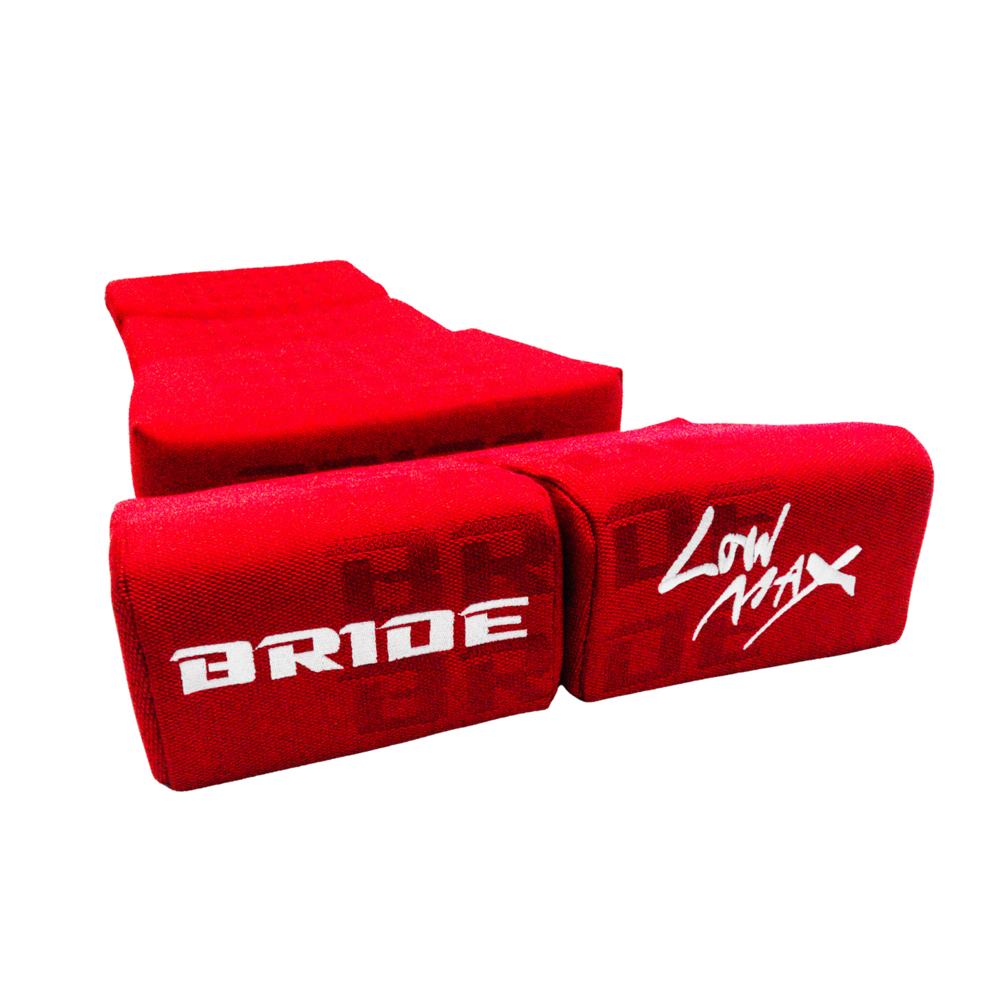 BRIDE Replacement Recliner Sea Cushion Pads – Red LOW MAX Gradation Logo (3-Piece Set)