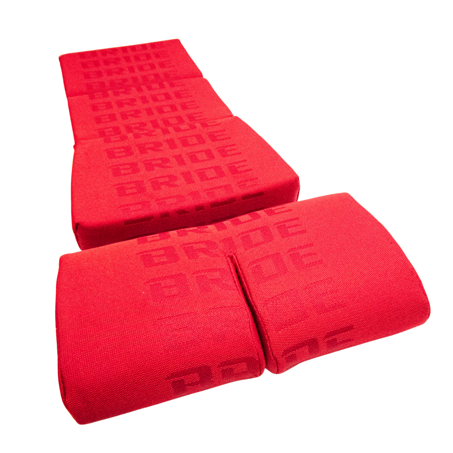 BRIDE Replacement Non-Recliner Fixed Back Seat Cushion Pads – Red Gradation Logo (3-Piece Set)