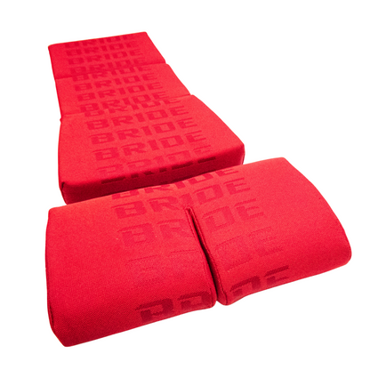 BRIDE Replacement Non-Recliner Fixed Back Seat Cushion Pads – Red Gradation Logo (3-Piece Set)