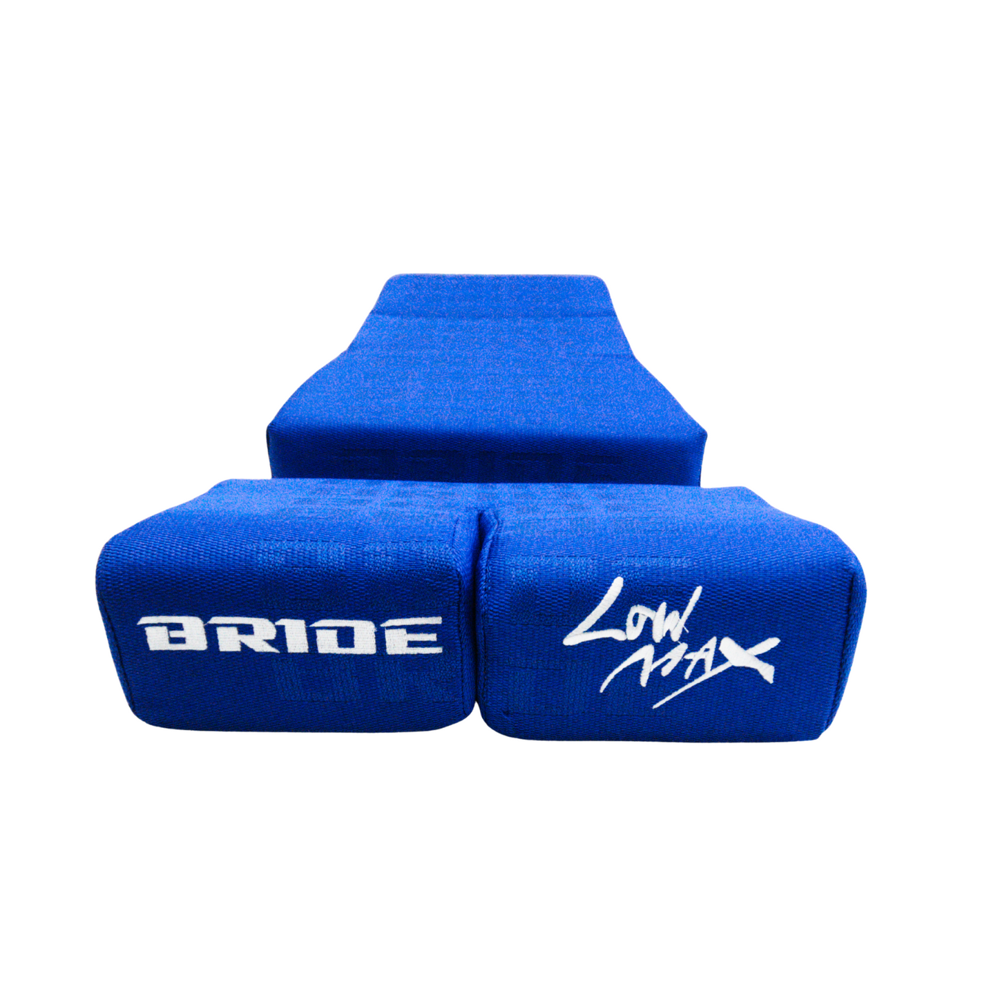 BRIDE Replacement Recliner Sea Cushion Pads – Blue LOW MAX Gradation Logo (3-Piece Set)