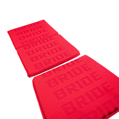 BRIDE Replacement Non-Recliner Fixed Back Seat Cushion Pads – Red Gradation Logo (3-Piece Set)