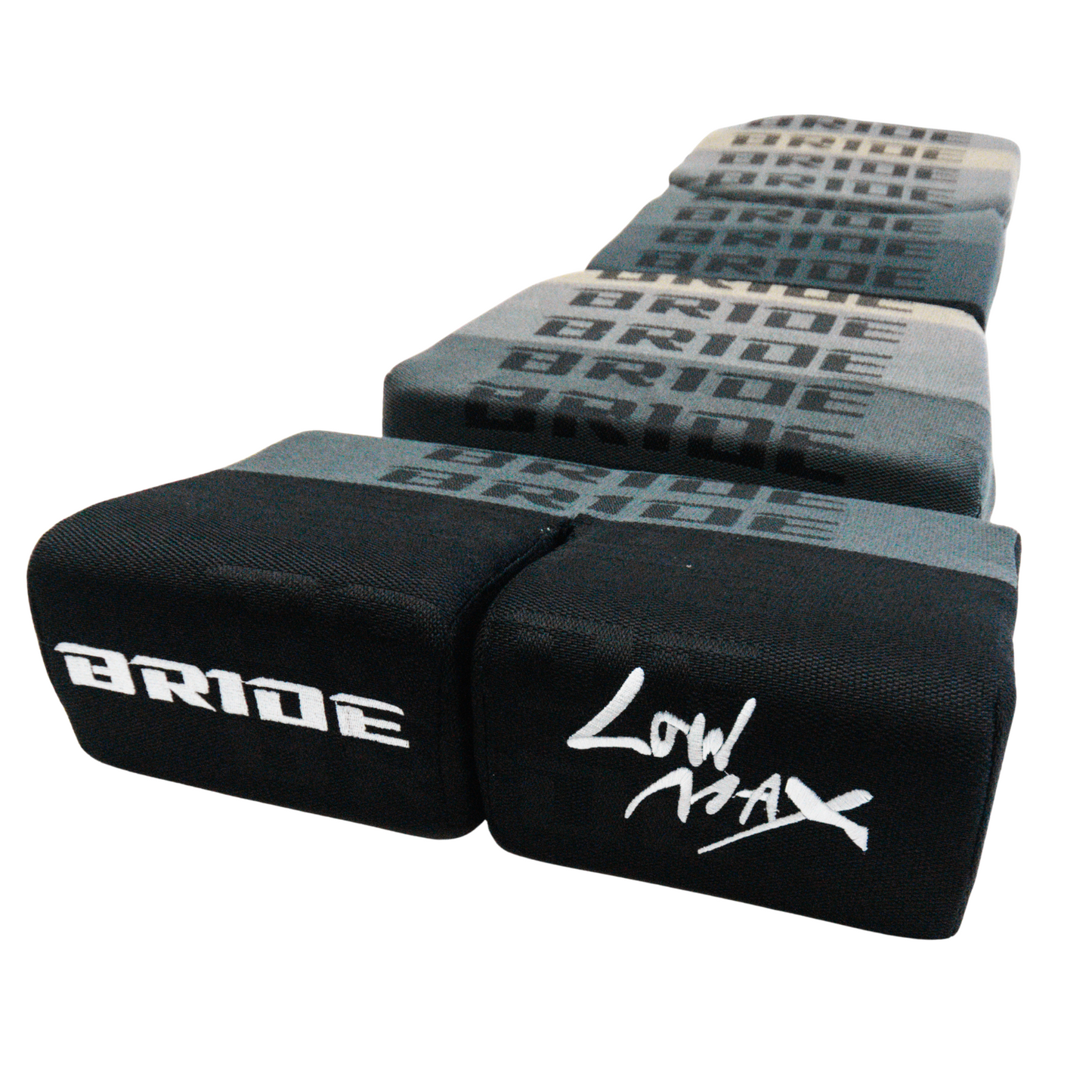 BRIDE Replacement Recliner Sea Cushion Pads – Gray LOW MAX Gradation Logo (3-Piece Set)