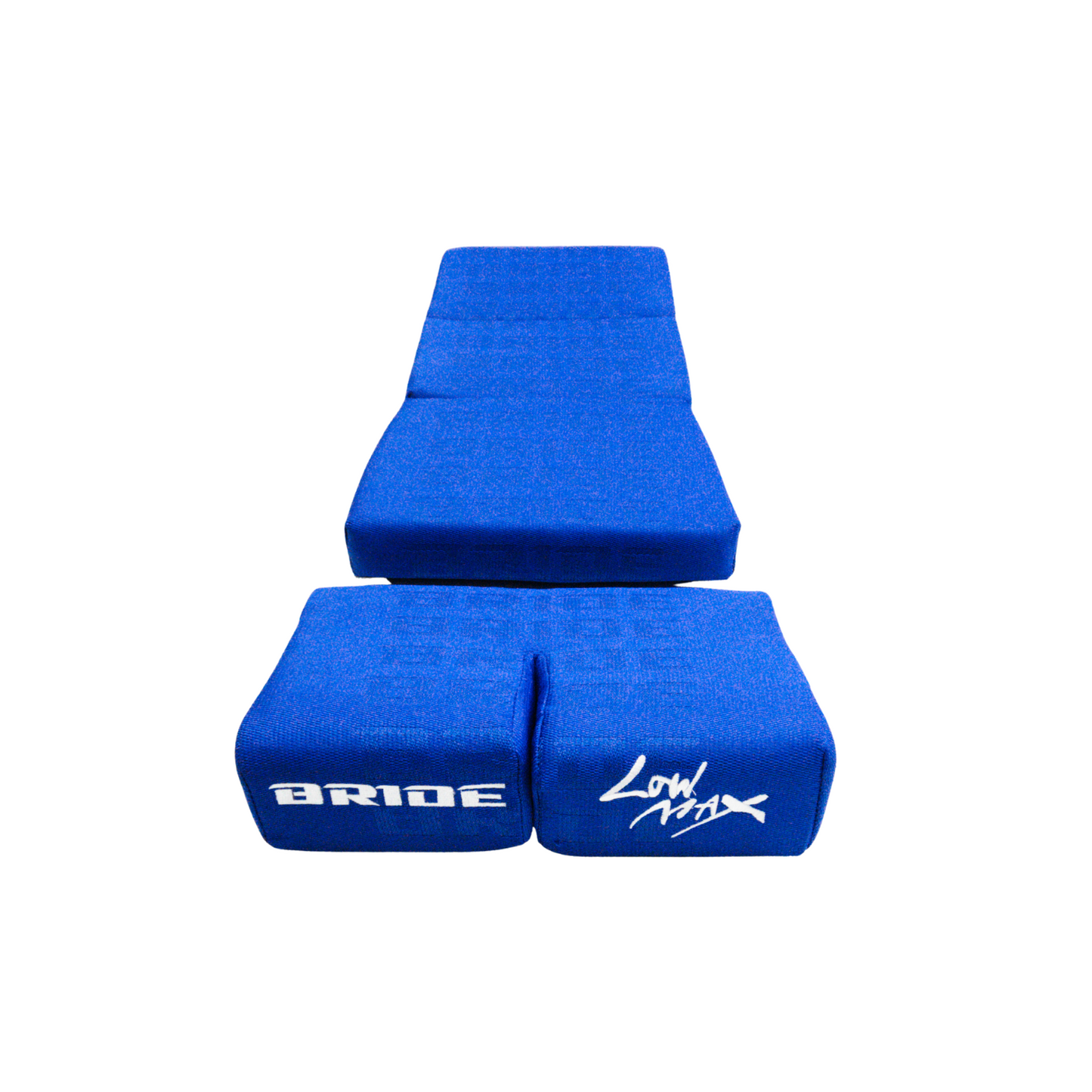 BRIDE Replacement Recliner Sea Cushion Pads – Blue LOW MAX Gradation Logo (3-Piece Set)