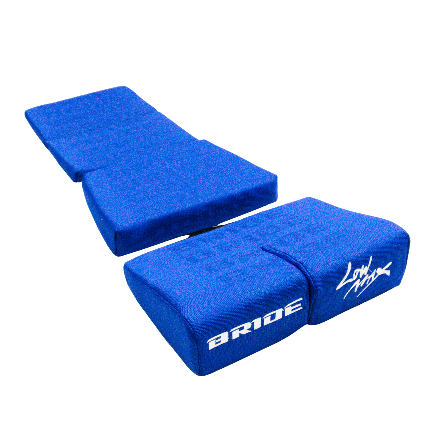 BRIDE Replacement Recliner Sea Cushion Pads – Blue LOW MAX Gradation Logo (3-Piece Set)