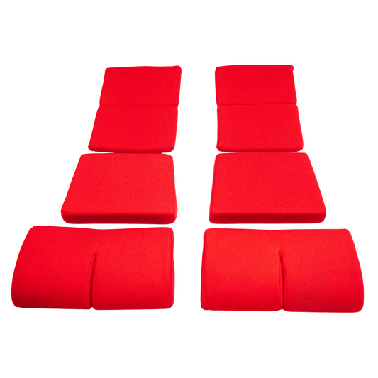 BRIDE Replacement Non-Recliner Fixed Back Seat Cushion Pads – Red (3-Piece Set)