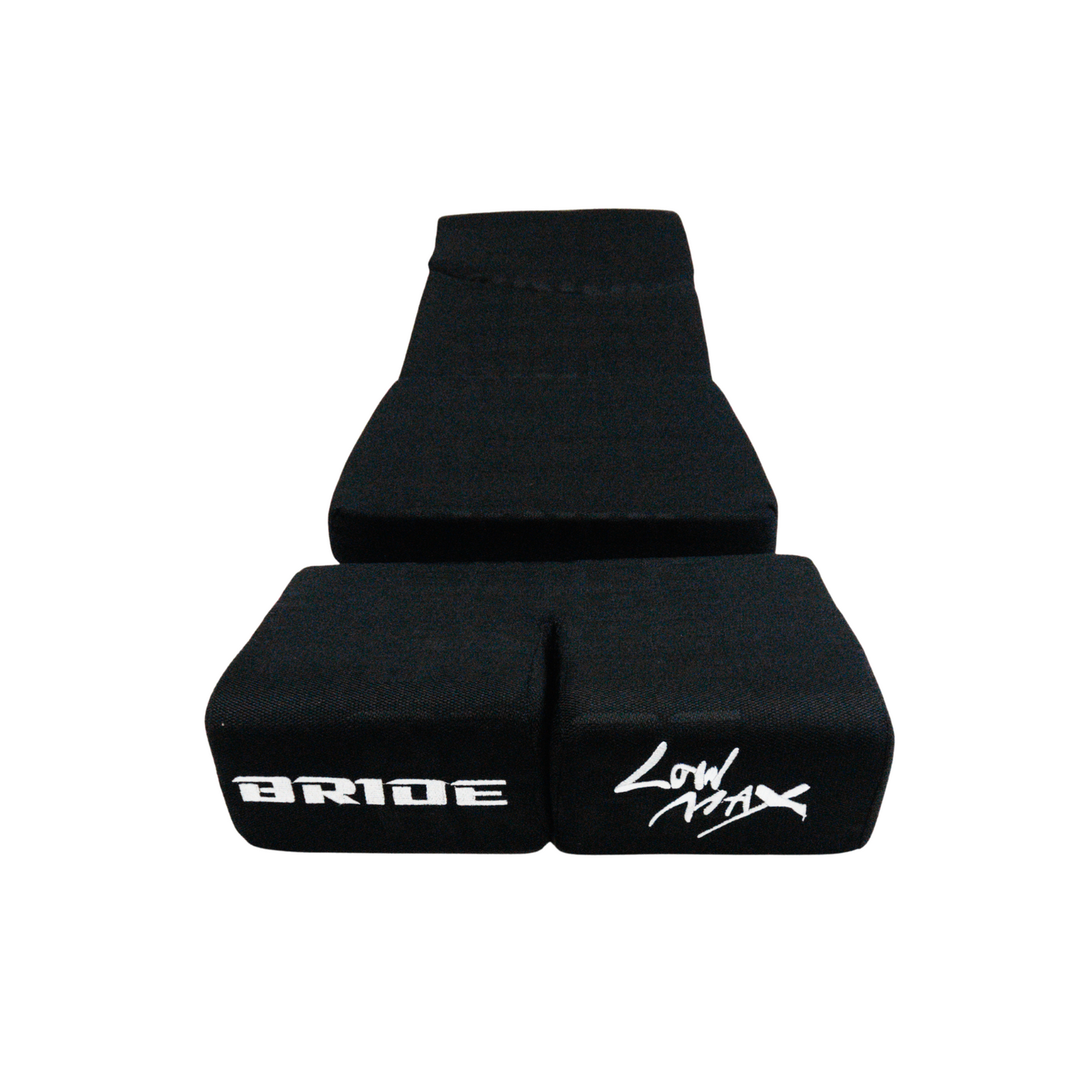 BRIDE Replacement Recliner Sea Cushion Pads – Black LOW MAX Gradation Logo (3-Piece Set)