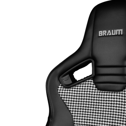 BRAUM Elite V2 Sport Seats (Reclinable - Black Leatherette & Houndstooth Cloth) BRR1-BHGS2