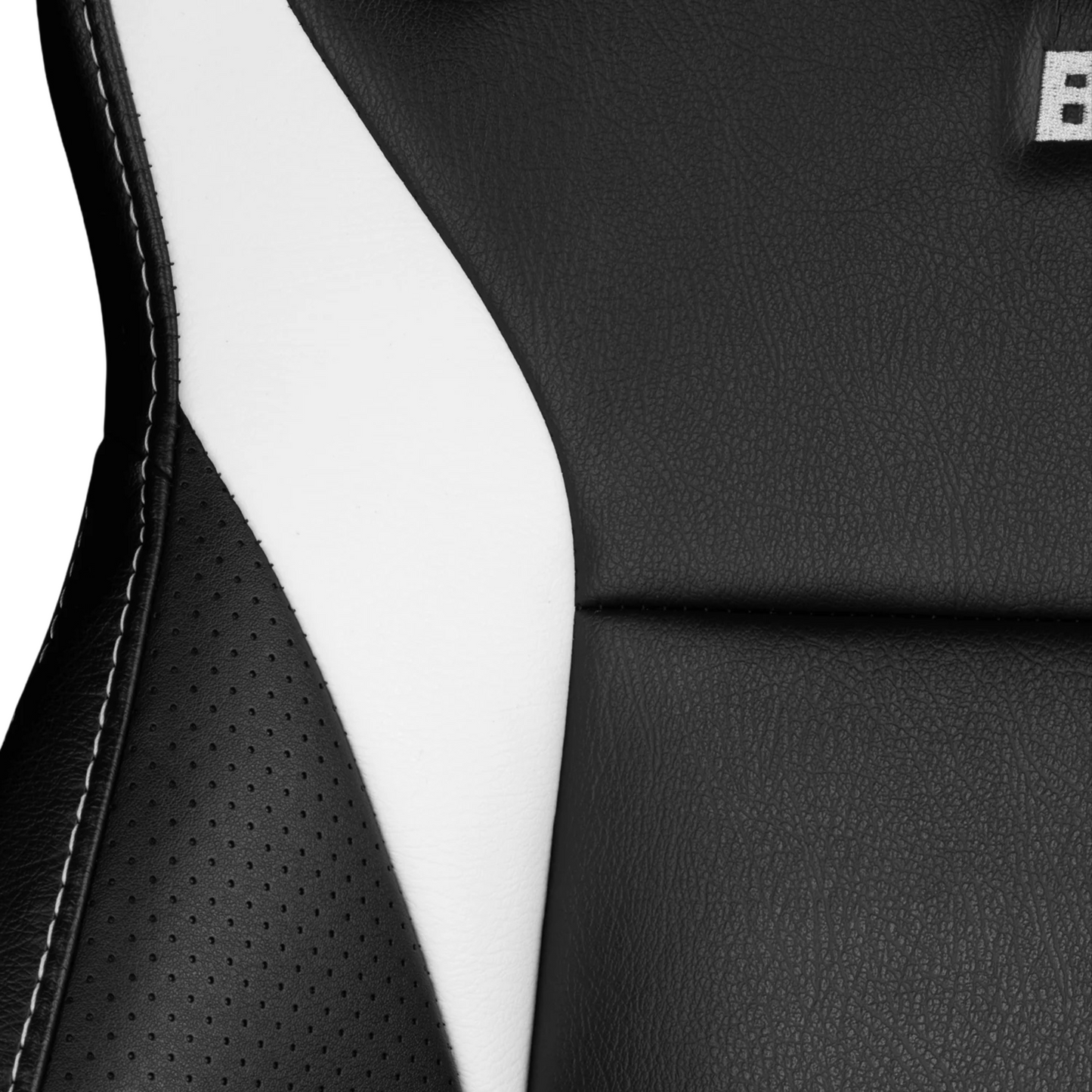 BRAUM Elite V2 Sport Seats (Reclinable - Black Leatherette) White / Red / Black Stitching