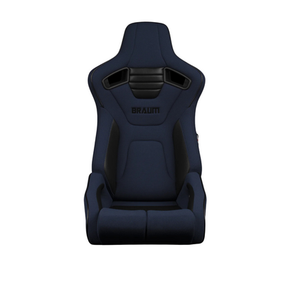 BRAUM Elite-R Racing Seats (Reclinable - Black Trim) Black / Blue / Red Cloth