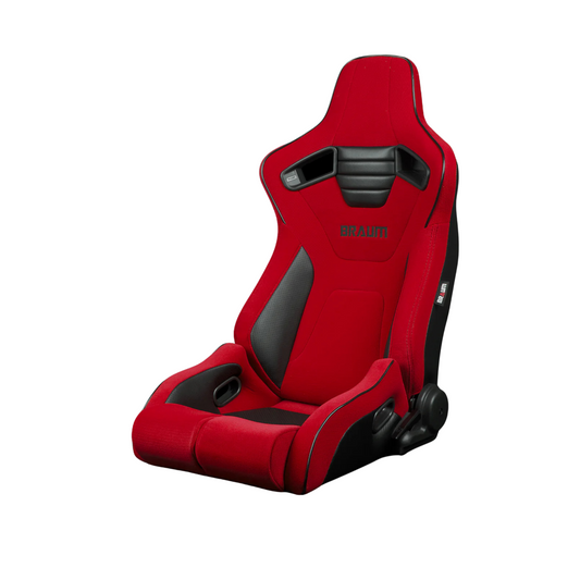 BRAUM Elite-R Racing Seats (Reclinable - Black Trim) Black / Blue / Red Cloth