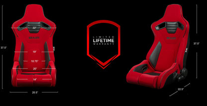 BRAUM Elite-R Racing Seats (Reclinable - Black Trim) Black / Blue / Red Cloth