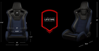 BRAUM Elite S Racing Seats BMW E36 Coupe (Reclinable - Black Leatherette) Black or Blue or Red Cloth / Red or Gray Plaid