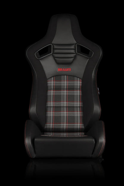 BRAUM Elite S Racing Seats (Reclinable - Black Leatherette) Black Cloth / Blue Cloth / Red Cloth / Red Plaid / Gray Plaid