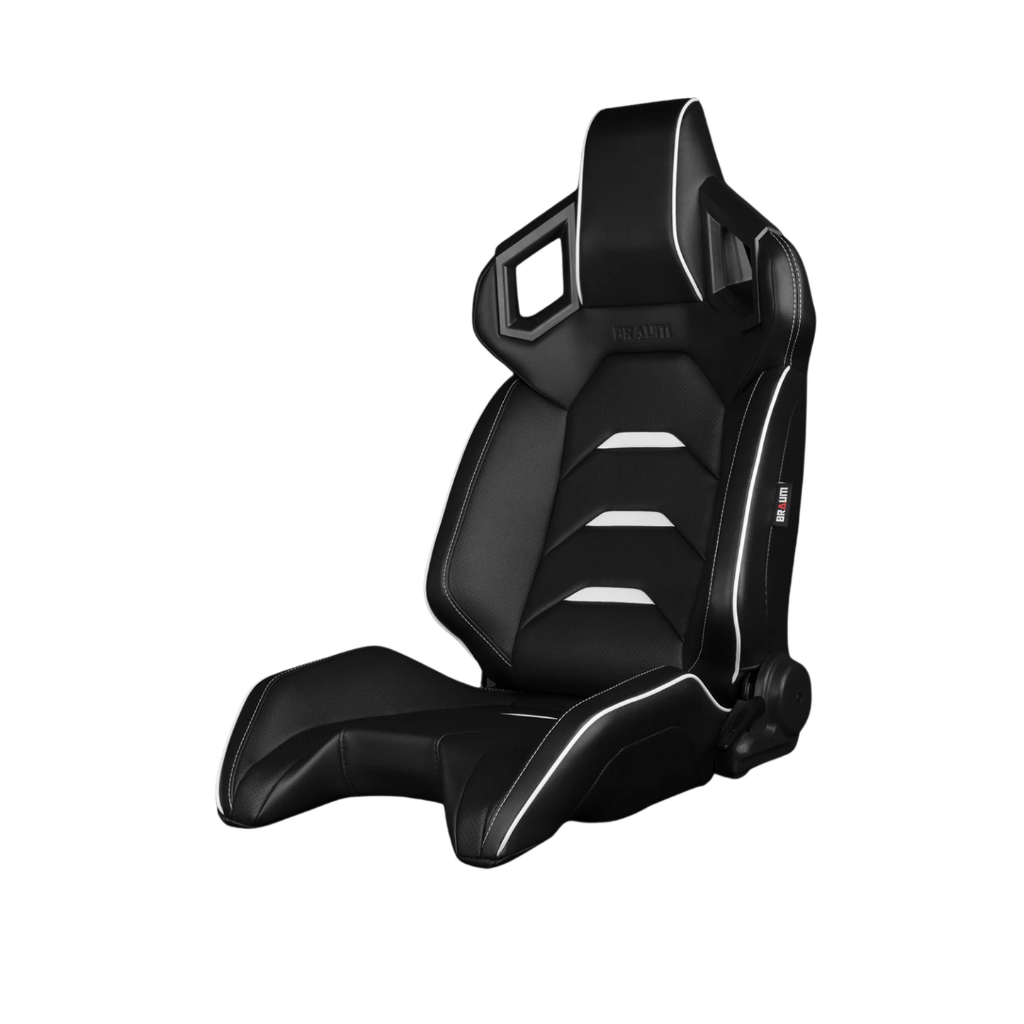 BRAUM Alpha-X Seats (Reclining w/ Carbon Fiber Look Back) White / Red / Black