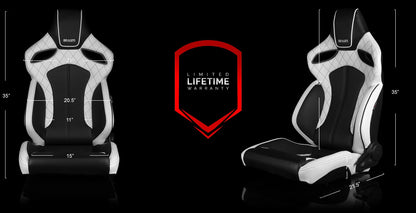 BRAUM Orue Seats (Reclinable) White Diamond w/ Black Stitching