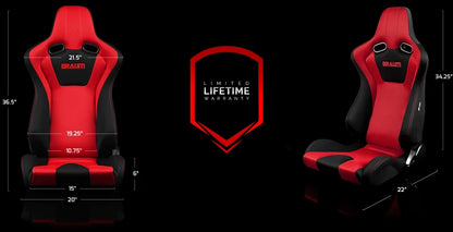 BRAUM Venom Seats (Reclinable) Black Cloth or Black & Red Cloth
