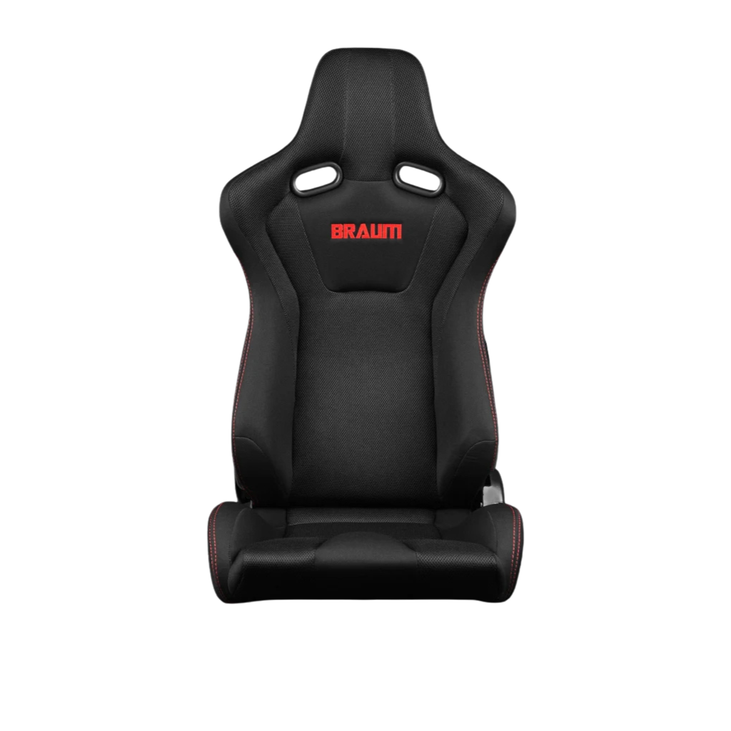 BRAUM Venom Seats (Reclinable) Black Cloth or Black & Red Cloth