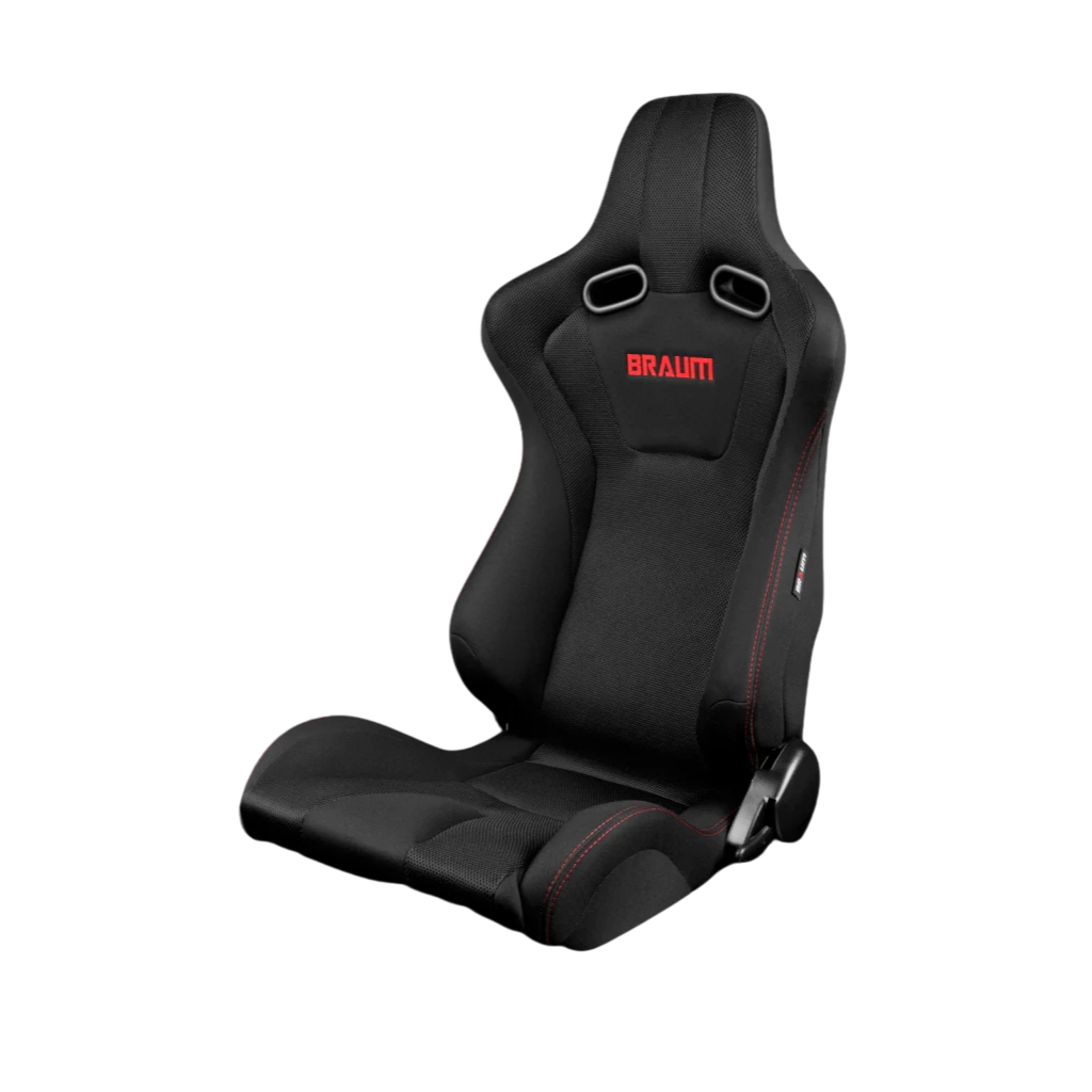 BRAUM Venom Seats (Reclinable) Black Cloth or Black & Red Cloth