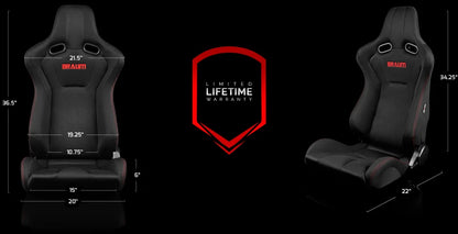 BRAUM Venom Seats (Reclinable) Black Cloth or Black & Red Cloth
