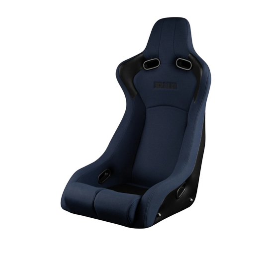 BRAUM Venom-R Cloth Bucket Seat (Blue w/ Carbon Fiber Leatherette Back) BRR7-BUFB