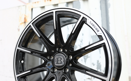20x8.5"/20x9.5" Black Machine Mercedes BRABUS Style Wheels (5x112) Fits C-Class E-Class S-Class GLC GLE