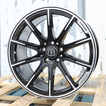 20x8.5"/20x9.5" Black Machine Mercedes BRABUS Style Wheels (5x112) Fits C-Class E-Class S-Class GLC GLE
