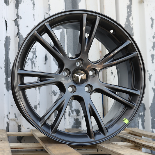 19x9.5" Gunmetal Gray Gemini Style Wheels (5x114.3) Fits Tesla Model Y & Model 3 AWD/RWD, Long Range & Performance