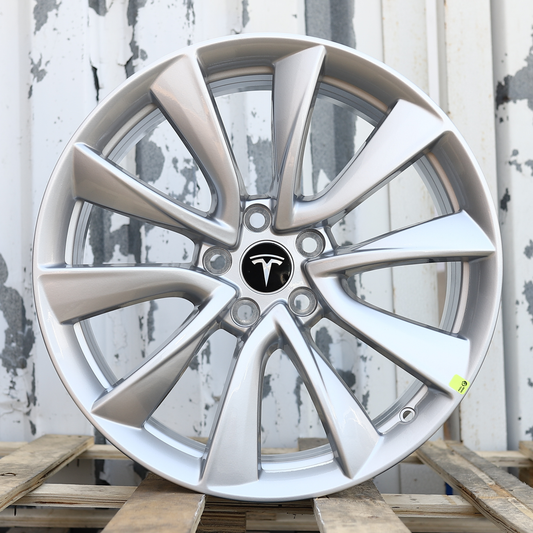 19x8.5" Silver Stiletto Style Wheels (5x114.3) Fits Tesla Model 3 & Model Y AWD/RWD, Long Range & Performance