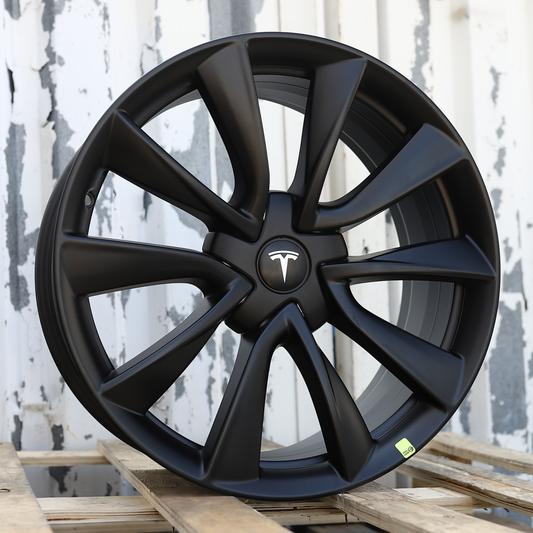19x8.5" Matte Black Stiletto Style Wheels (5x114.3) Fits Fits Tesla Model 3 & Model Y AWD/RWD, Long Range & Performance