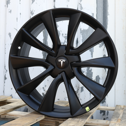 19x8.5" Matte Black Stiletto Style Wheels (5x114.3) Fits Fits Tesla Model 3 & Model Y AWD/RWD, Long Range & Performance