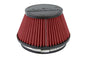 HPS Performance Red 6 inch Air Filter 5 inch Length 7.5 inch Base 5 inch Top HPS-4302-RED