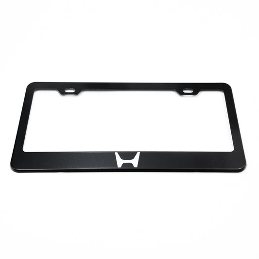 HONDA Stainless Steel Black License Plate Frame