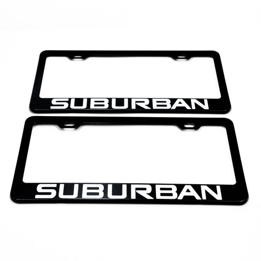 CHEVROLET SUBURBAN Stainless Steel Black License Plate Frame
