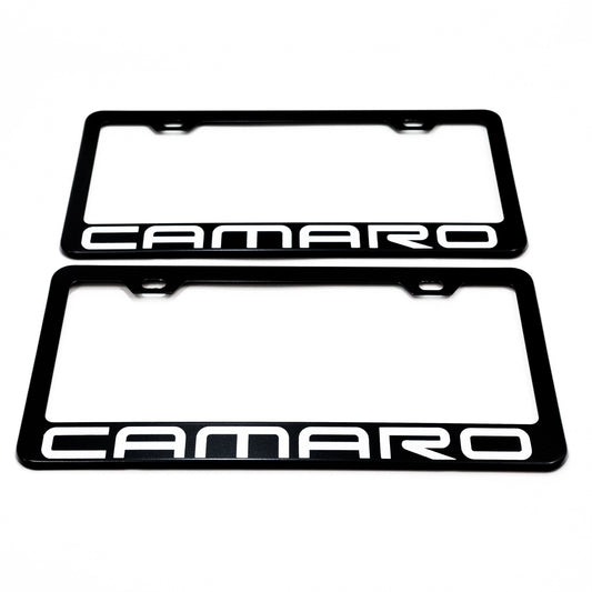 CHEVROLET CAMARO Stainless Steel Black License Plate Frame