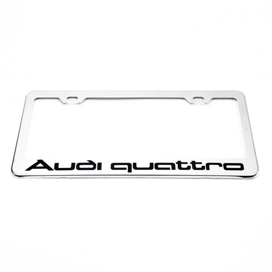 AUDI QUATTRO Stainless Steel Chrome License Plate Frame
