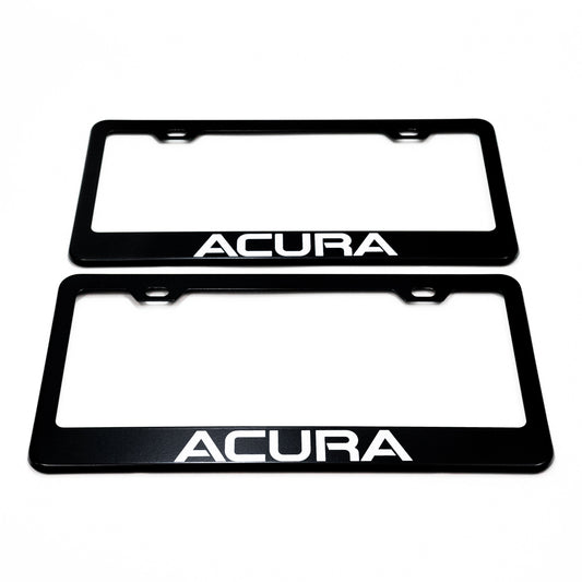 ACURA Stainless Steel Black License Plate Frame