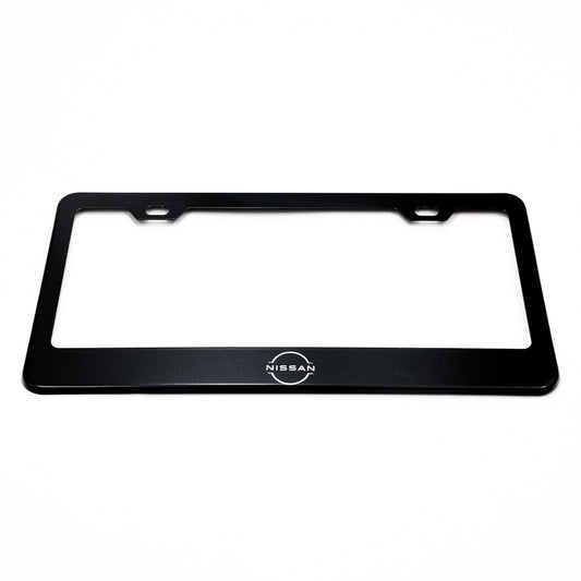 NISSAN Stainless Steel Black License Plate Frame